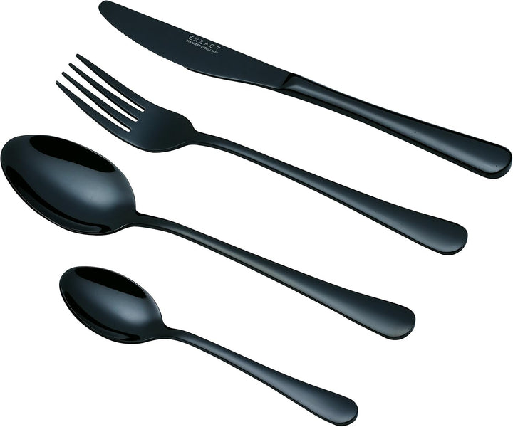 Exzact Premium 18/10 Edelstahl Besteck 16 PCS Set - 4 x Gabeln, 4 x Dinner Messer, 4 x Dinner Esslöf