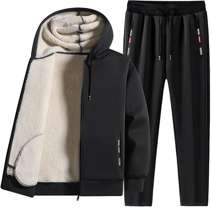 Duohropke Trainingsanzug Herren Winter Warm Jogginganzug mit Fleece Gefütterte, Männer Sportanzug Ca