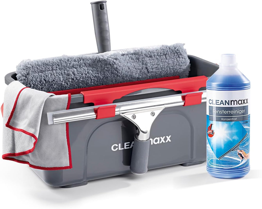 CLEANmaxx Fensterreiniger 7er Set | Einfaches & effektives Putzen | Fensterputzer Komplett-Set mit E