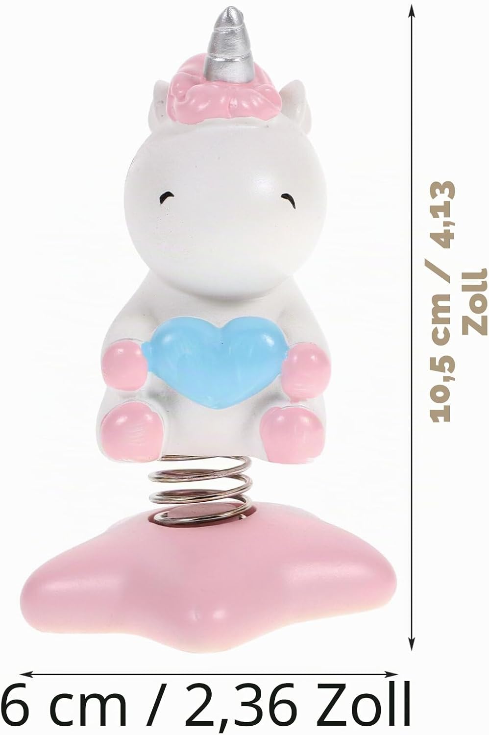 Amosfun Einhorn Wackelfigur Auto Dekoration Mit Schüttelndem Kopf Aus Harz 10.5 Zoll Grösse Ideal Fü