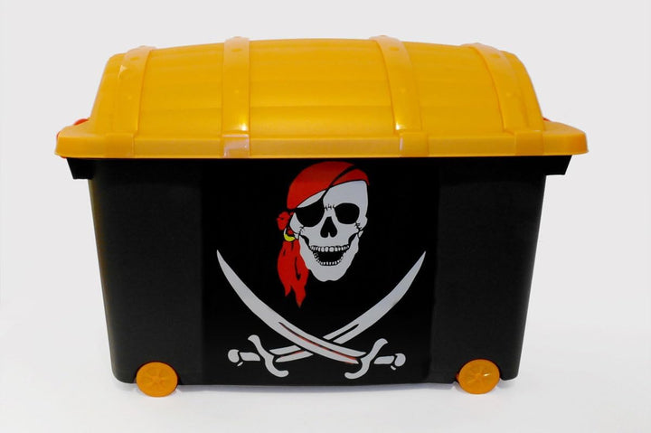 LS-LebenStil XL Kinder Piratenkiste 61x40cm Schatztruhe Spielkiste Pirat Rollbox