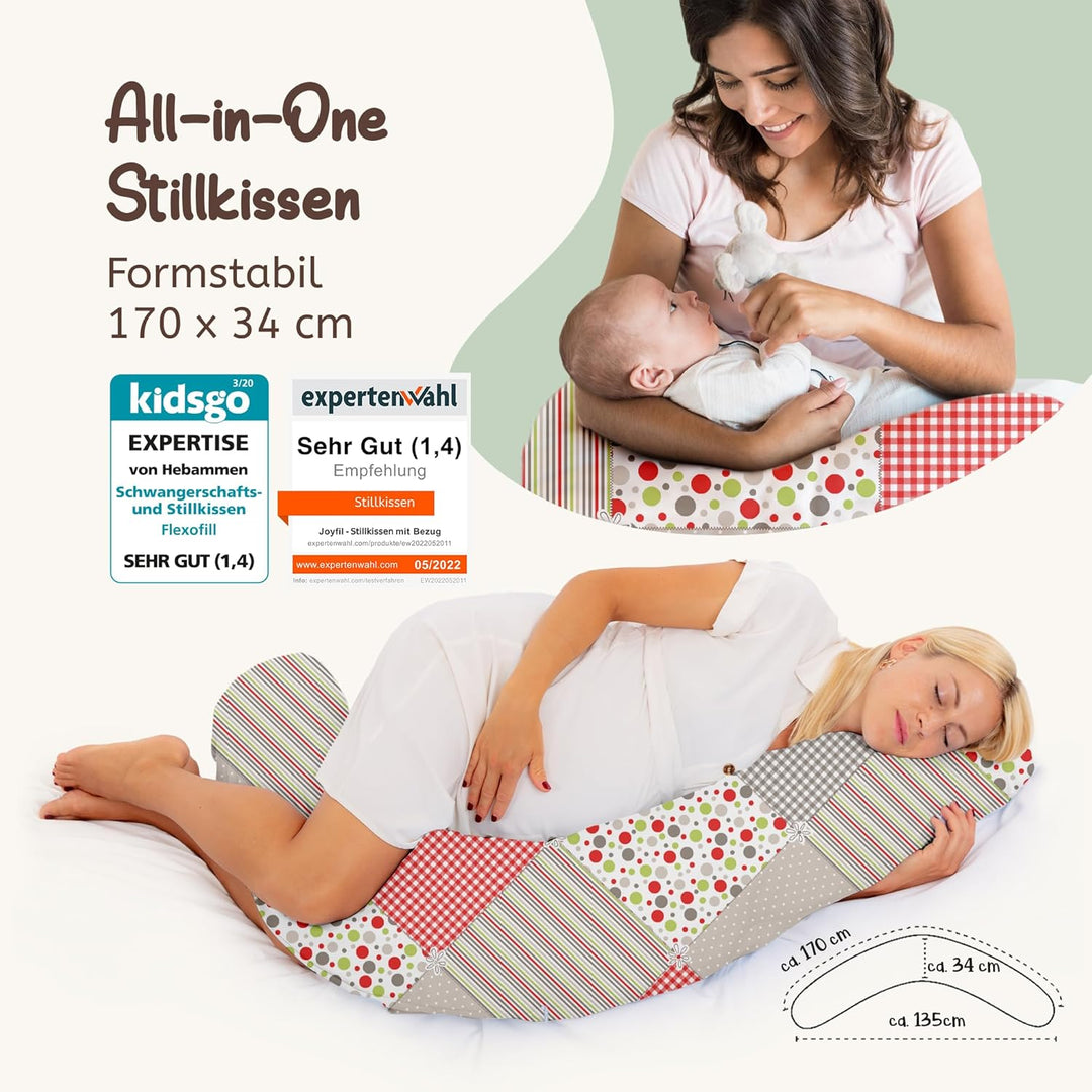 joyfill Stillkissen I Von Hebammen Getestet I XXL Schwangerschaftskissen &amp; Seitenschläferkissen I La