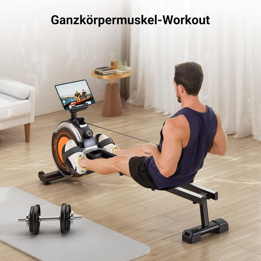 Dripex Rudergerät für Zuhause, Rudergeräte bis 160 kg Belastbar, Magnetisches Rudergerät mit 16 Wide
