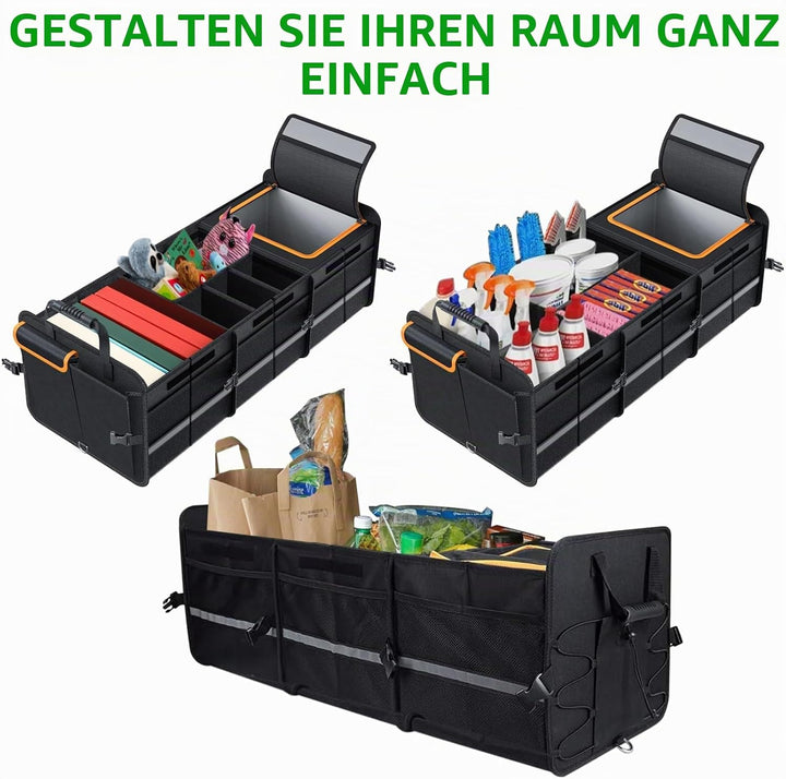 Kofferraum Organizer, Kofferraumtasche mit Kühltasche, Faltbarer Auto Kofferraum Organizer Box mit m