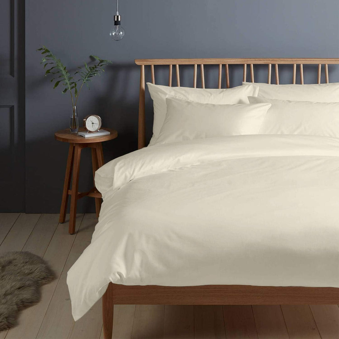 Pizuna 400 Fadenzahl aus Baumwolle Bettwäsche Neu Elfenbein, 100% Langstaple Baumwolle Bettbezug und