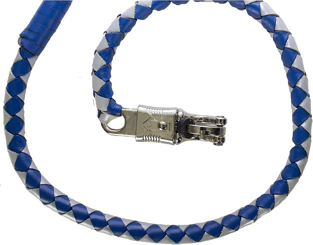 Dream Apparel Motorrad-Peitsche für Lenker, 106,7 cm, mit Fransen, Blau und Silber, Blau und Silber
