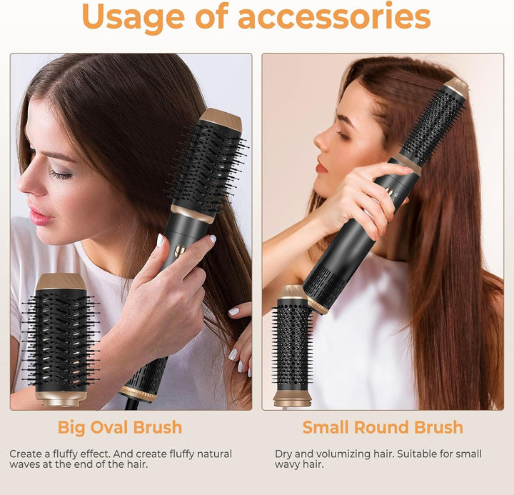 Haarstyler 6 in 1, 1000w Hairstyler Air Styler Pro Föhn Haarstyling Geräte, Rundbürstenföhn Ionen Lo