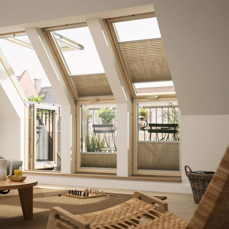 Orignal VELUX Plissee / Faltstore FHL SK08 1256S / Bedienart : Manuell / Farbe : Dekor Klassik Weiss