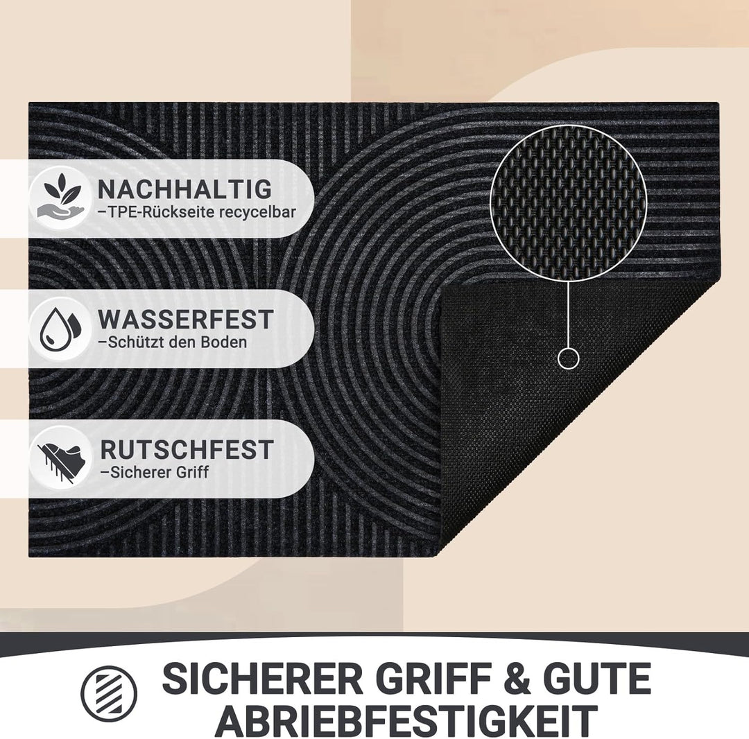 Fussmatte 60x90cm, rutschfeste Maschinenwaschbare Schmutzfangmatte, Teppich Wohnzimmer Innen und Aus