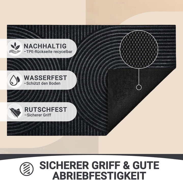 Fussmatte 60x90cm, rutschfeste Maschinenwaschbare Schmutzfangmatte, Teppich Wohnzimmer Innen und Aus