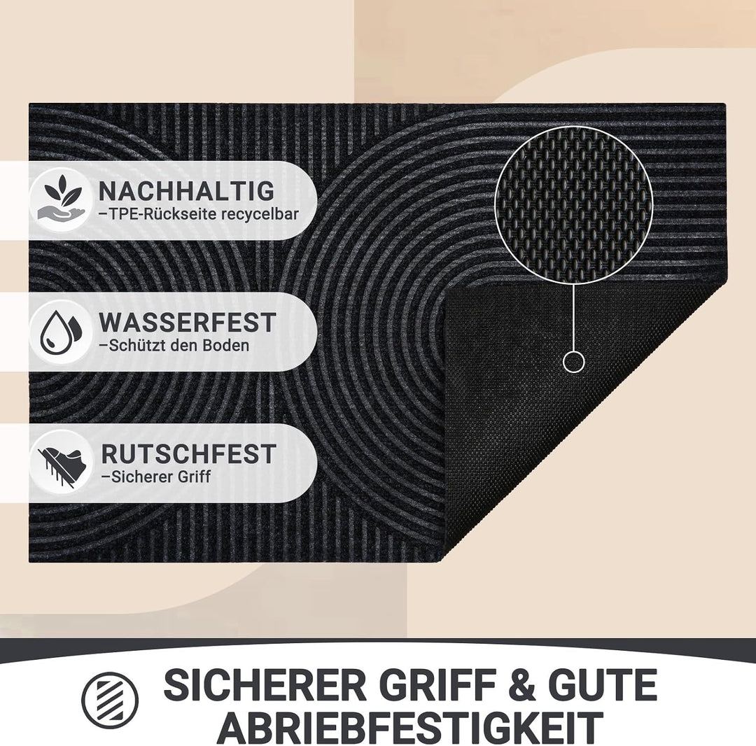Fussmatte 40x60cm, rutschfeste Maschinenwaschbare Schmutzfangmatte, Teppich Wohnzimmer Innen und Aus