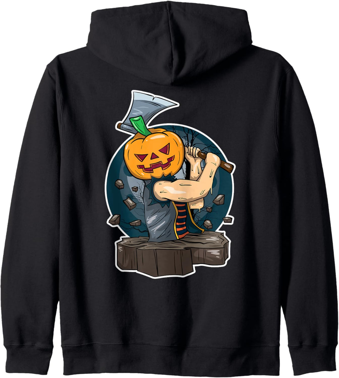 Lustiger Halloween Süsses oder Saures Kürbis Zombie Kapuzenjacke