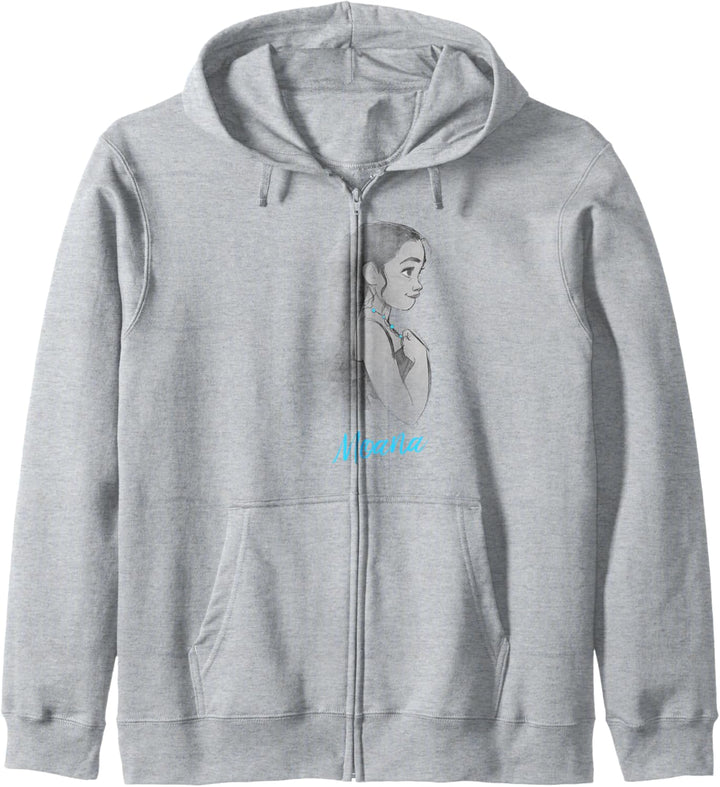 Disney Moana Side Profile Sketch Kapuzenjacke