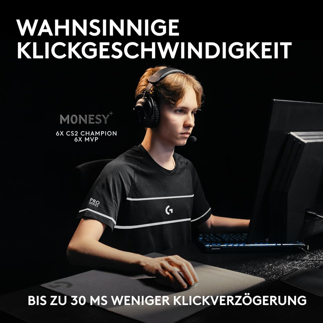 Logitech G PRO X2 SUPERSTRIKE Lightspeed kabellose Gaming-Maus, super schnell, äusserst leicht (61 g