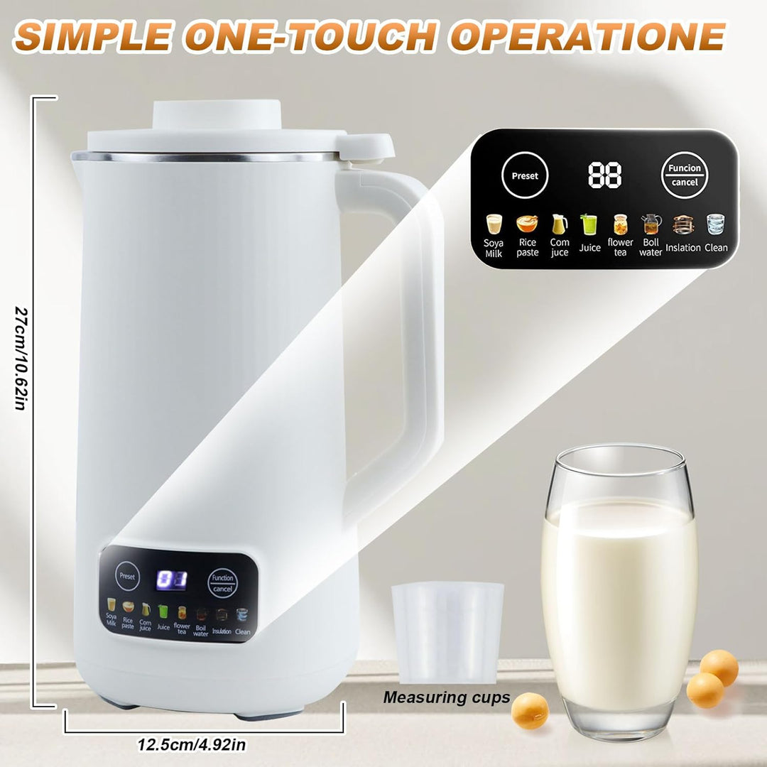 Sojamilch Hersteller, 600ml Entsafter Sojamilch Maschine mit 10 Klingen Hafermilch Maschine mit Verz