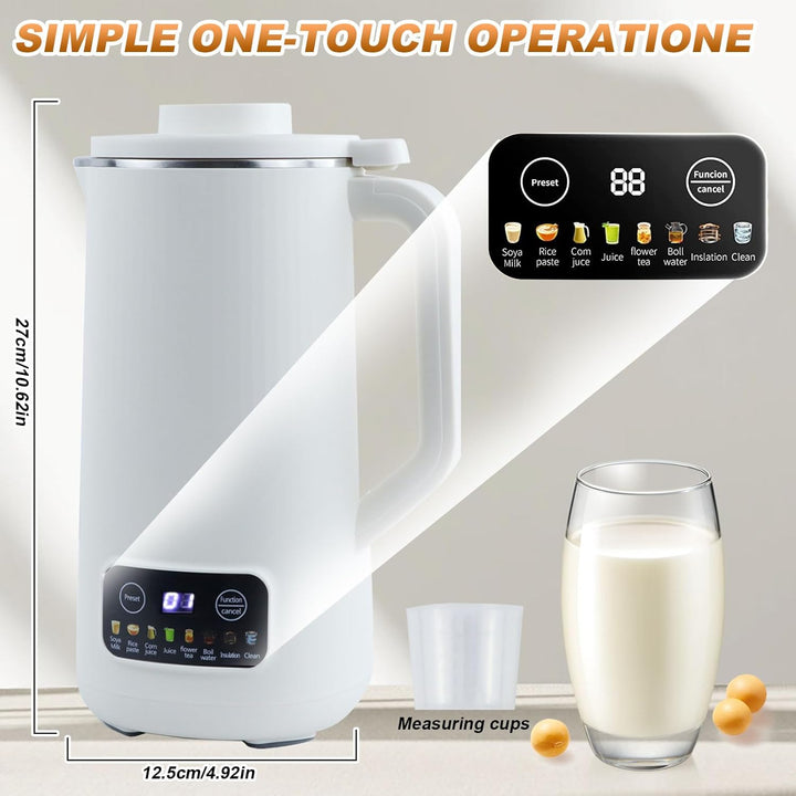 Sojamilch Hersteller, 600ml Entsafter Sojamilch Maschine mit 10 Klingen Hafermilch Maschine mit Verz