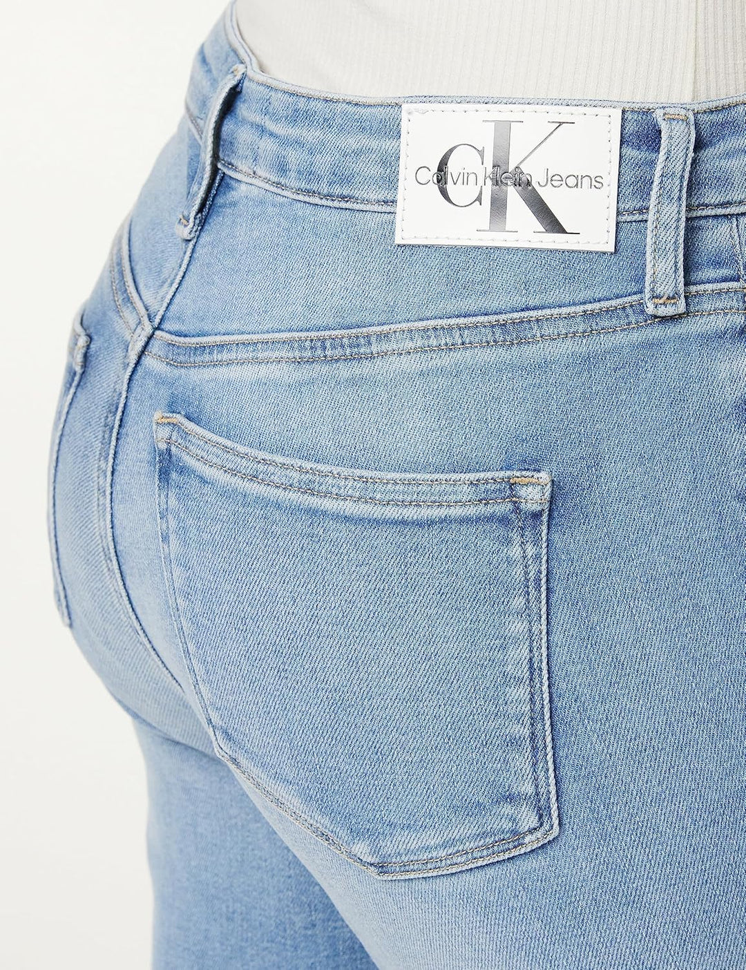 Calvin Klein Damen Jeans Hose Super Skinny Ankle High Waist 33W Denim (Denim Light), 33W Denim (Deni