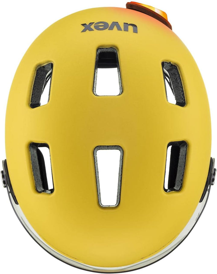 Uvex Rush Visor City Fahrrad Helm matt gelb 2023 55-58 cm, 55-58 cm