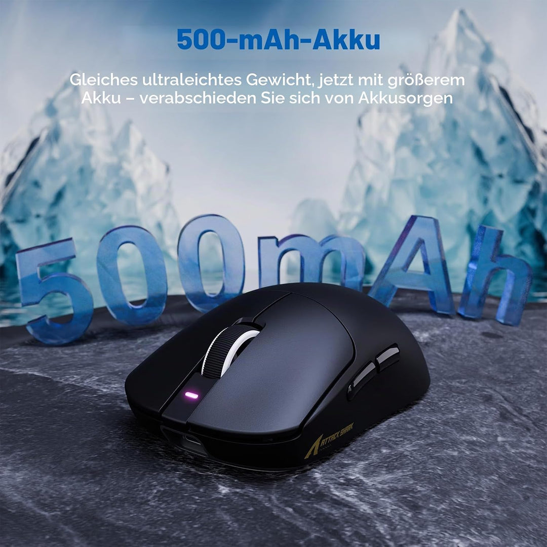 MAMBASNAKE Attack Shark X8PLUS Kabellose Gaming-Maus, PixArt PAW3395PRO-Sensor, 40000 DPI, BT/2,4 GH