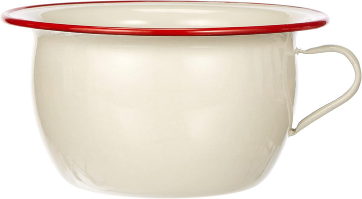 IBILI Chamber Pot 3,5 l of Enamelled Steel in White/red, 24 x 24 x 5 cm