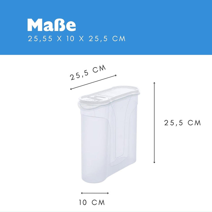 Novaliv Schüttdosen 3er SET Vorratsdose zum Streuen 4 Liter - Masse (LxBxH): 25,5 x 25,5 x 10 cm - D
