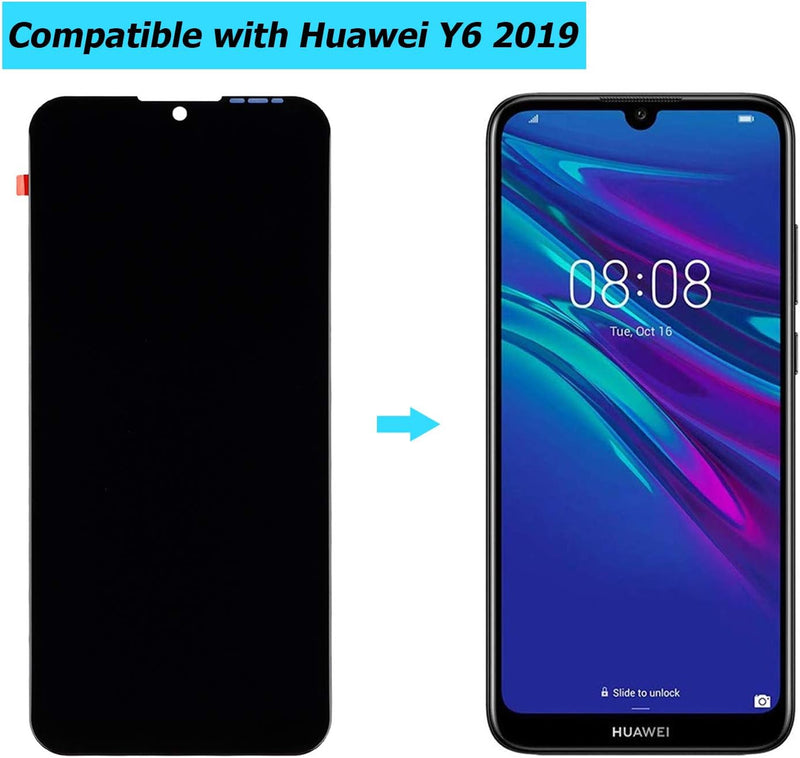 Vvsialeek LCD Display Für Huawei Y6 2019 MRD-LX1F, MRD-LX1, MRD-LX3 Y6 Prime 2019 MRD-LX2 Schwarz LC