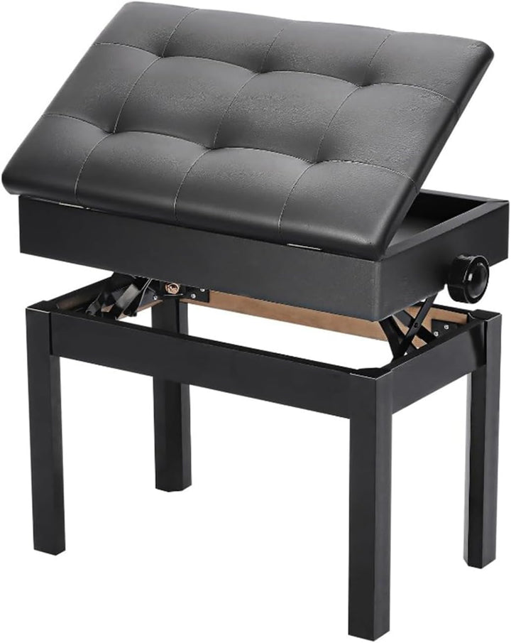Allright Klavierhocker Keyboard Bank Klavierbank Keyboardbank Schminkhocker Hocker mit Stauraum Schw