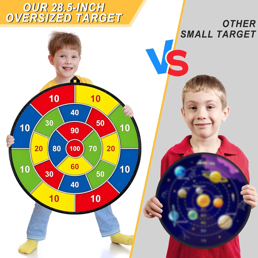 29" Dartscheibe Kinder,Doppelseitige Wurfspiel Kinder Spielzeug,Dartspiel Mit 12 Klettball & 6 Klett
