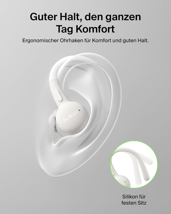 Belkin SoundForm ActiveFit In Ear Kopfhörer Kabellos Bluetooth mit Mikrofon, Schnellladen mit USB-C,