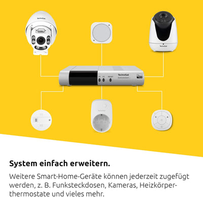 TechniSat Smart-Home Startpaket Heizung 2 - bestehend aus Zentraleinheit 2 und 4-mal Heizungsthermos