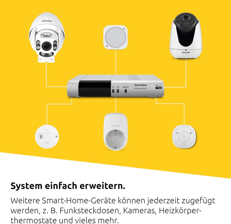 TechniSat Smart-Home Startpaket Heizung 2 - bestehend aus Zentraleinheit 2 und 4-mal Heizungsthermos