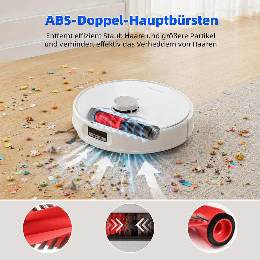 24 Stück Zubehör für Roborock Qrevo Curv 2 Flow Saugroboter mit 2 Paar Hauptbürsten, 2 Wischrolle, 4