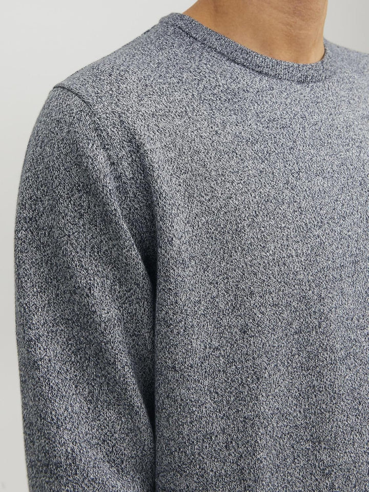 JACK & JONES Male Strickpullover mit Rundhals Einfarbig Strickpullover mit Rundhals Blau (Navy Blaze