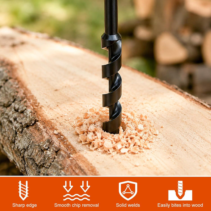 Holzbohrer Manuell Bushcraft, 4 Stück Handbohrer Outdoor Mit Holzstab