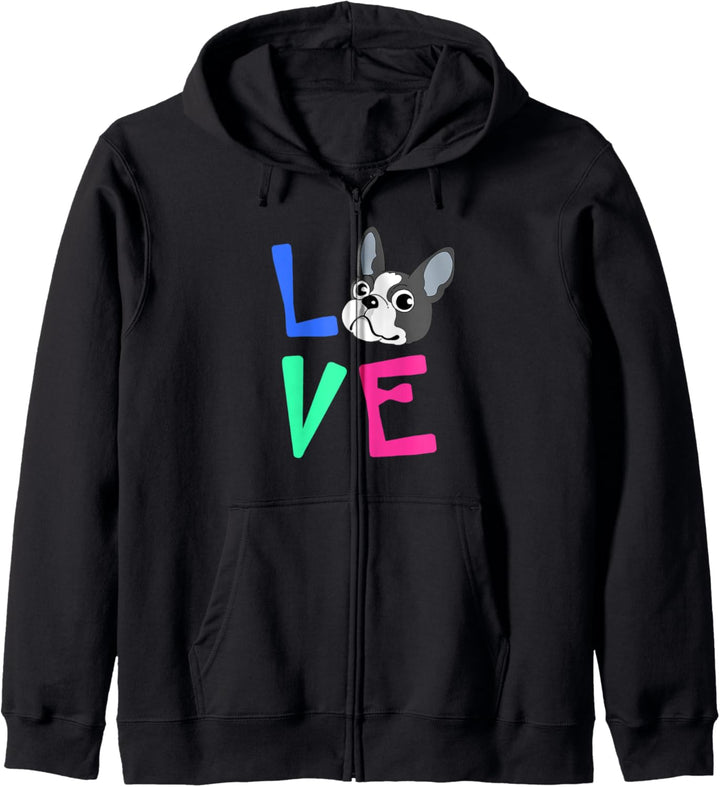 Liebe Boston Terrier Geschenk Liebe Boston Terrier Kapuzenjacke