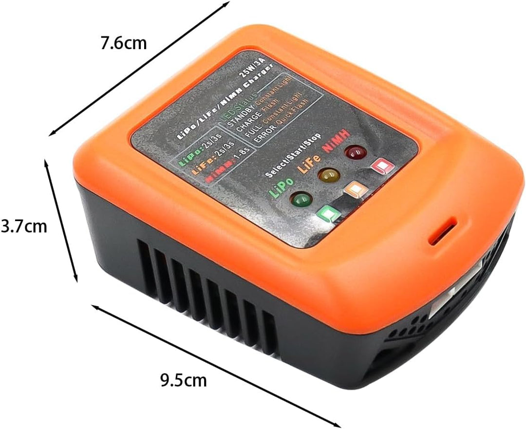 Namvo RC-Akku-Balance-Ladegerät, Lipo-Ladegerät für RC-Auto, RC-Boot, Drohne, unterstützt 2S 3S Lipo