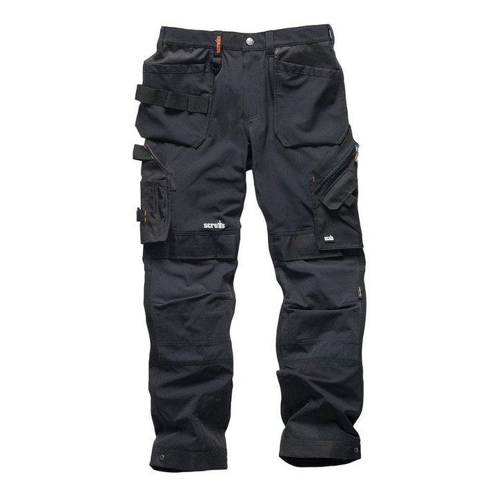 Scruffs Arbeitshose mit Holstertaschen „Pro Flex Plus“ Schwarz 30W Kurz, Schwarz 30W Kurz