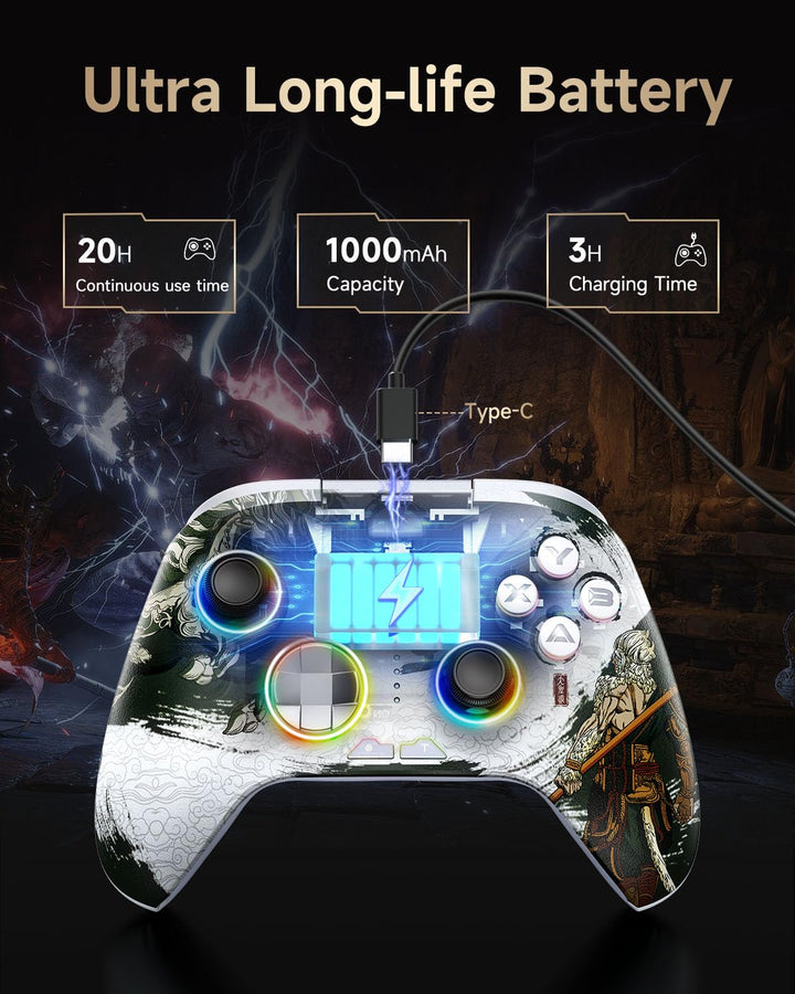 EasySMX X15 Controller PC, PC Controller Wireless mit 7 RGB Licht, Gaming Controller PC mit Hall Joy