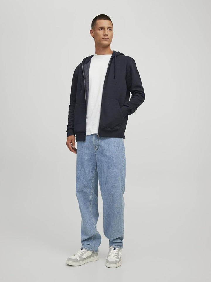 JACK & JONES Male Kapuzenpullover mit Reissverschluss Einfarbig Kapuzenpullover mit Reissverschluss