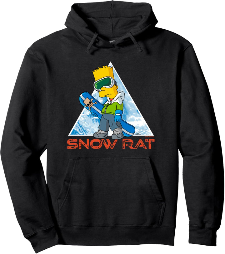 The Simpsons Bart Simpson Snowboarding Snow Rat Pullover Hoodie