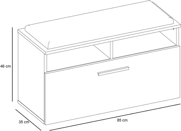 VBChome Schuhschränke mit Sitz 85 x 35 x 46 cm Eiche Sonoma 6 Fächer Schuh-Organizer Griffe Holzähnl