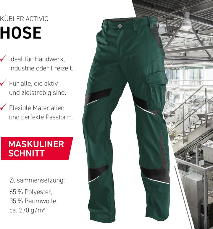 KÜBLER Workwear KÜBLER ACTIVIQ Arbeitshose moosgrün/schwarz Moosgrün/Schwarz 52, Moosgrün/Schwarz 52