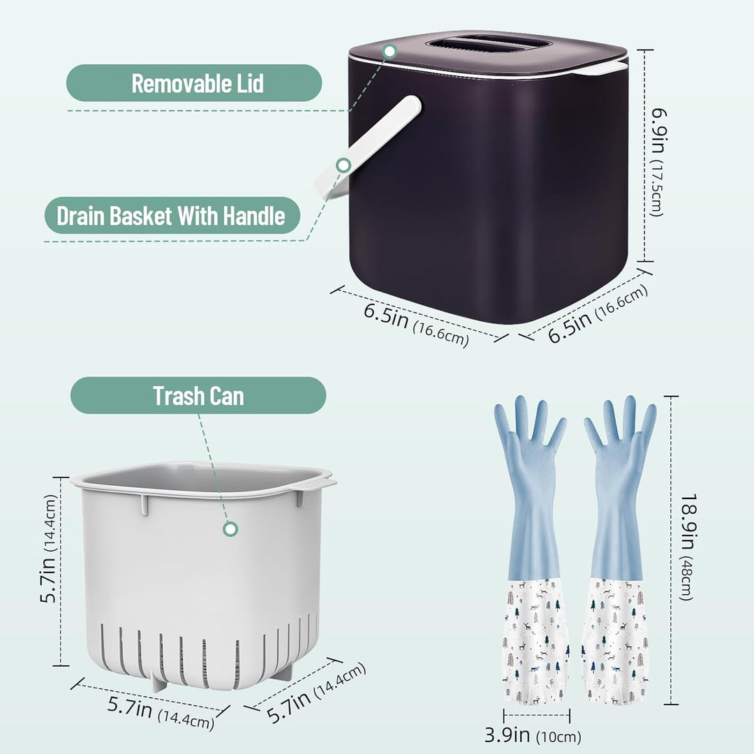 Biomülleimer Küche,Biomülleimer Komposteimer,Kleiner Mülleimer mit Deckel,Komposteimer für Alltäglic
