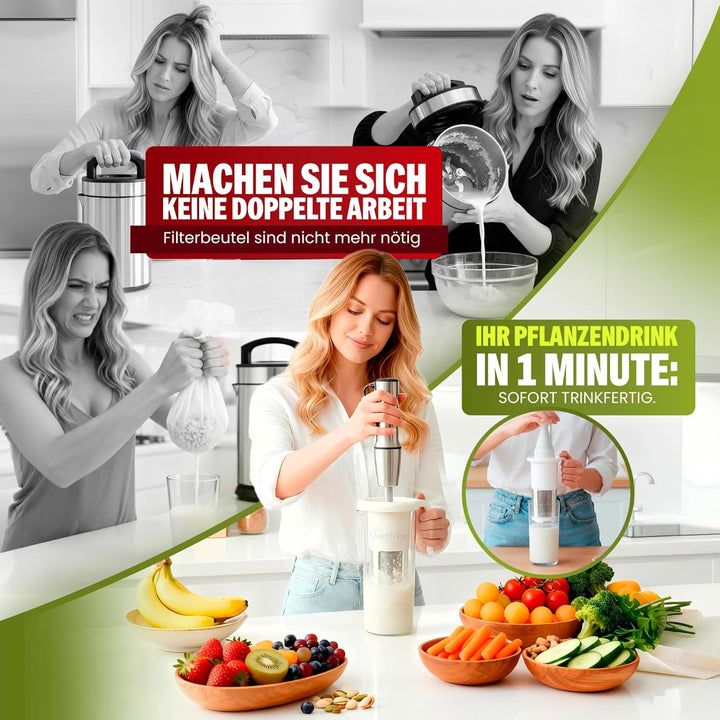Vegan Milker Pflanzenmilchbereiter Maker – Pflanzenmilch Machine Mandelmilch, Sojamilch und Reis | 1