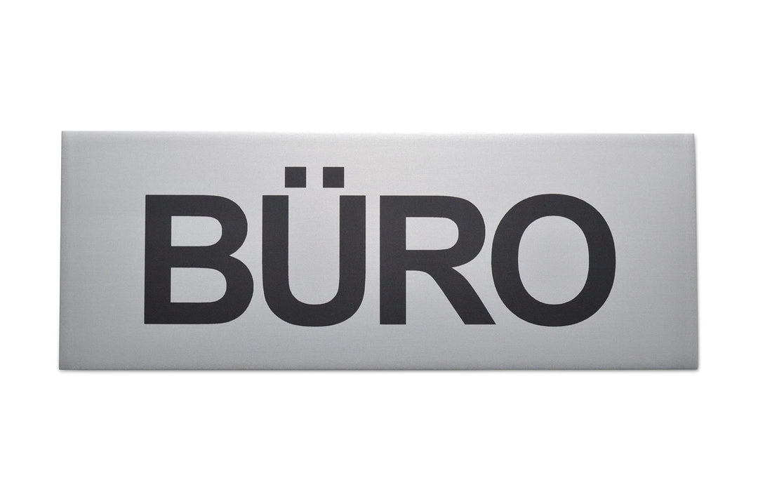 SynMe 5"BÜRO Schilder aus eloxiertem Aluminium - Grosse 16 x 6 cm - Mit starker Klebefläche der Qual