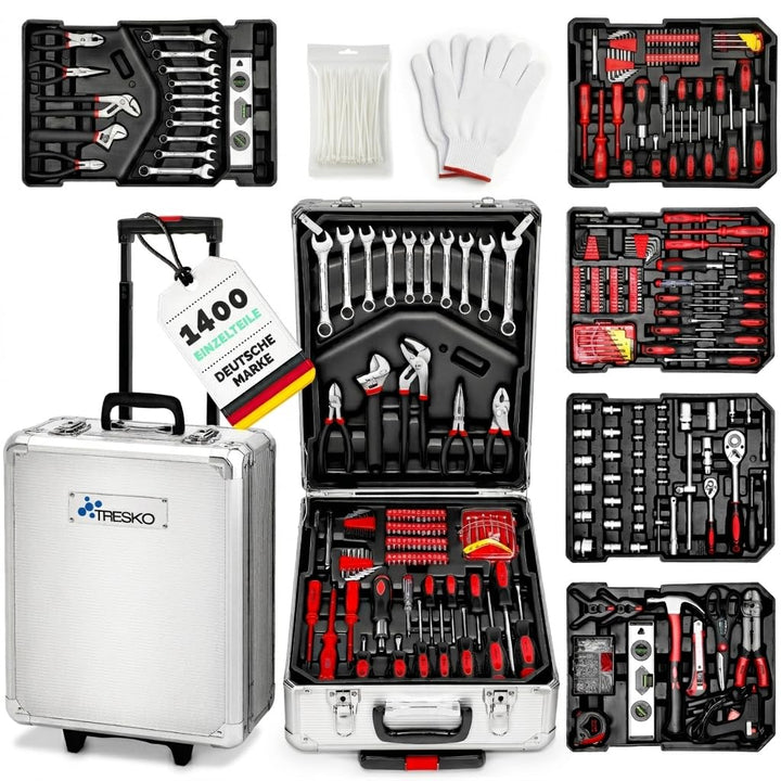 TRESKO® Werkzeugkoffer 949 teilig | Werkzeugkasten | Werkzeugkiste | Werkzeugtasche | Werkzeug Set |