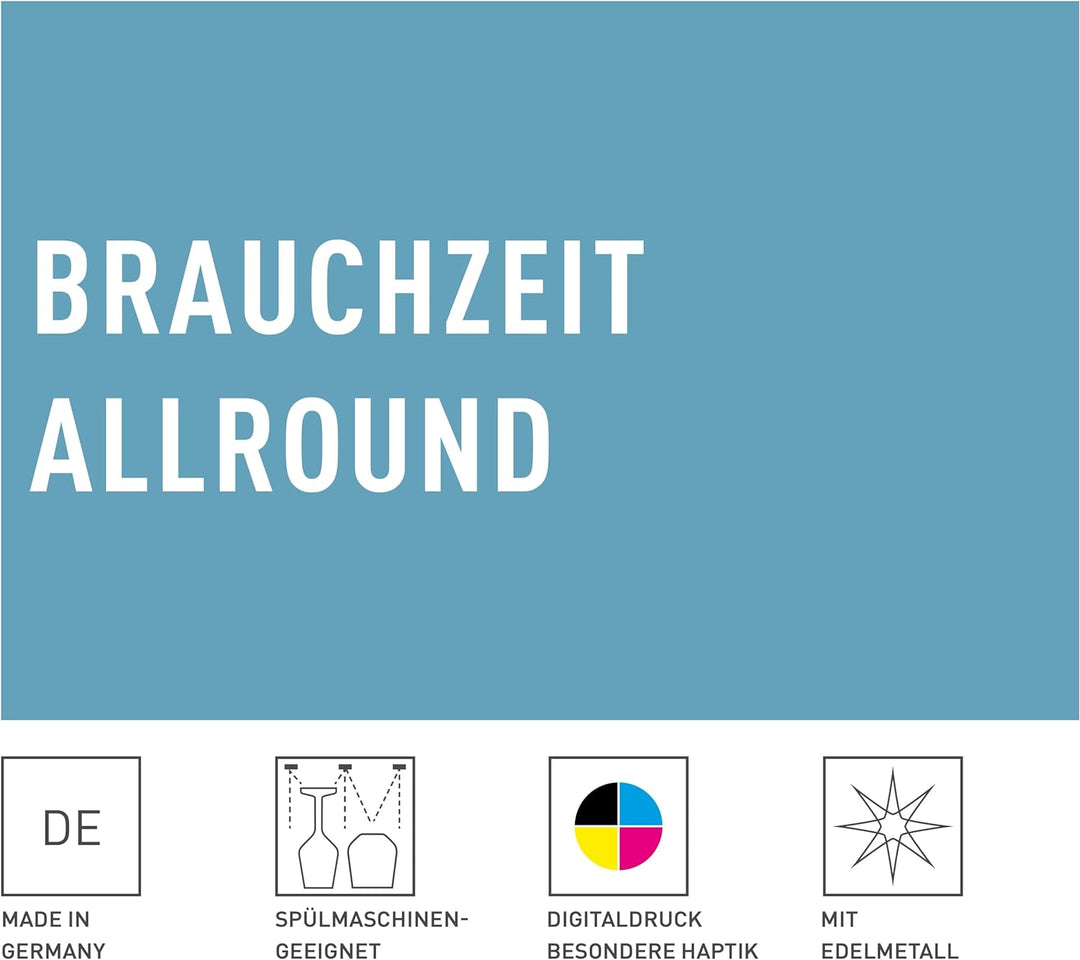RITZENHOFF 3781004 Trinkglas universal 600 ml - Serie Brauchzeit Nr. 4 – 2 Stk. mit abgestimmtem Mot