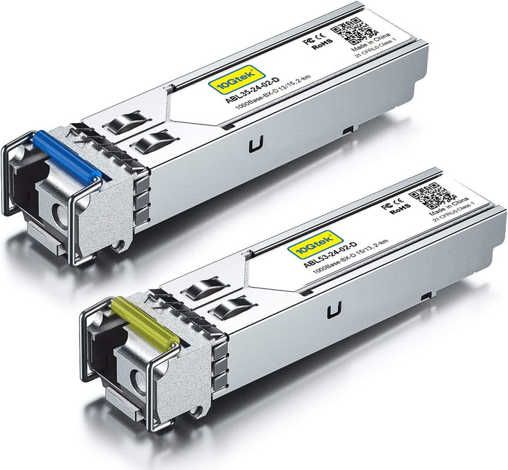 a Pair of 1.25G SFP Bidi Transceiver 1000Base-BIDI, 1550nm/1310nm SMF, up to 2~3 km, for Cisco, Ubiq