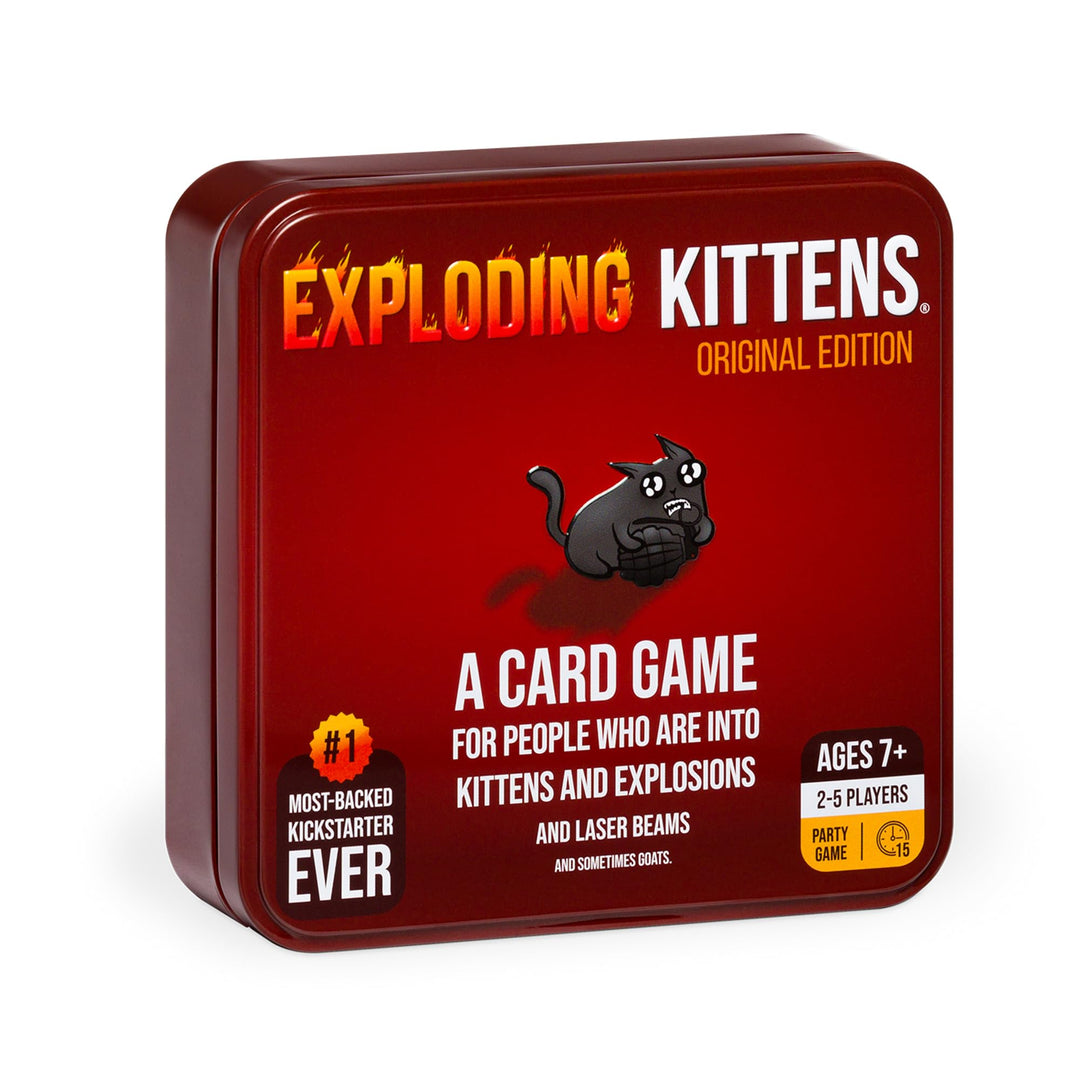 Exploding Kittens Original Edition in a Collectible TIN - Hilarious Card Game for Family - Party Gam
