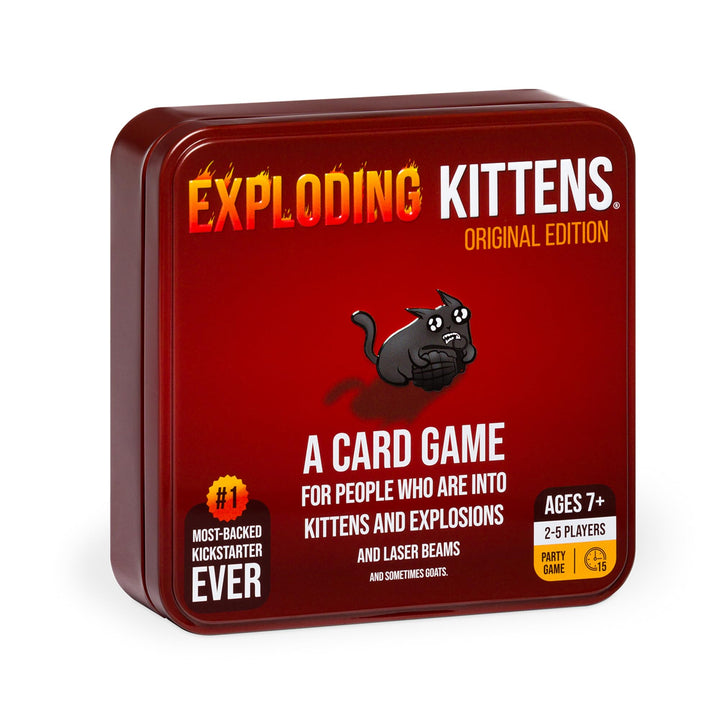 Exploding Kittens Original Edition in a Collectible TIN - Hilarious Card Game for Family - Party Gam